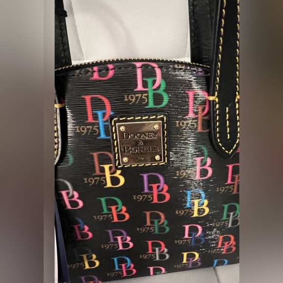 Dooney Bourke Handbag Crossbody Satchel Multicolor DB Logo Purse Rainbow Dooney - Picture 10 of 10